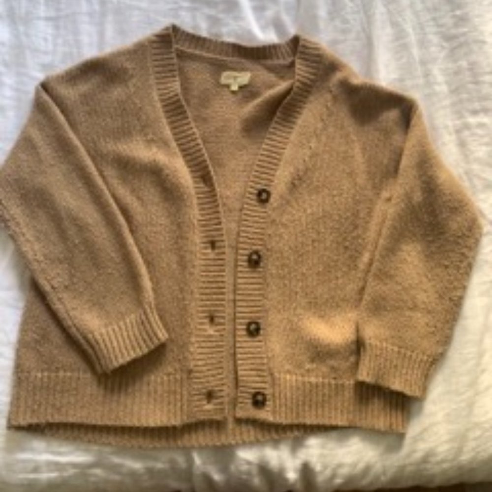 Lou & Grey Cropped Cardigan in Camel